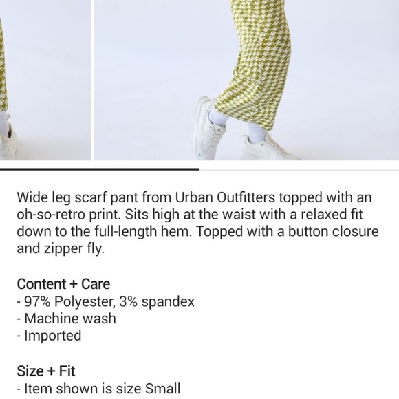 NWT UO Olympia print pant. Size S (fits like XS). - Picture 4 of 4